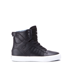 Supra Kids SKYTOP High Top Shoes Black/white | US-89491